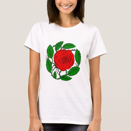 Rose Roter T - Shirt für Frauen. langlebig (Vorderseite)