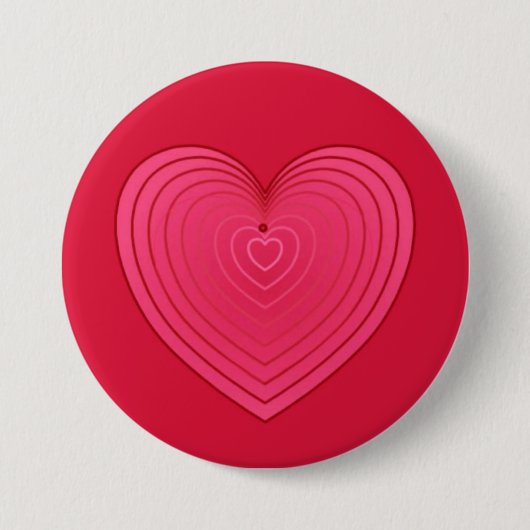 Rose rotes Herz auf tiefer rotem Hintergrund Button (Vorderseite)