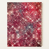 Rose rötlich braun Glitzer Rote Tropfen Monogramm Planer (Rückseite)