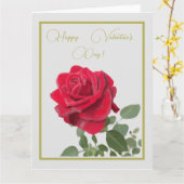 Rose rouge - Red Rose Valentine's Day Karte (Gelbe Blume)
