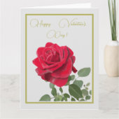 Rose rouge - Red Rose Valentine's Day Karte (Vorderseite)