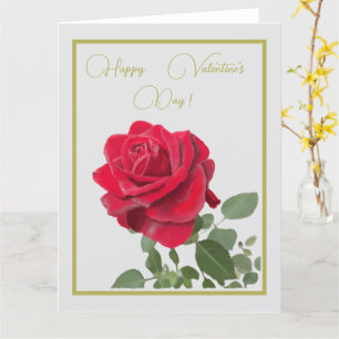 Rose rouge - Red Rose Valentine's Day Karte
