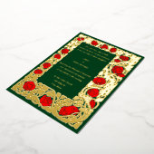 Rose Roycroft Border Wedding Folieneinladung (Gedreht)