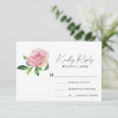 Rose - RSVP-Hochzeitkarte RSVP Karte (Stehend Vorderseite)