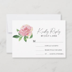 Rose - RSVP-Hochzeitkarte RSVP Karte