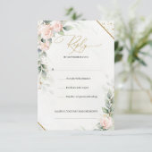 Rose RSVP Karte (Stehend Vorderseite)