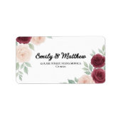 Rose-Rücksendeadressen-Aufkleber Adressaufkleber (Vorne)