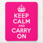 Rose ruhig halten und weiterführen mousepad<br><div class="desc">Rose und Weiß "Keep Calm and Carry On" moderne Version des klassischen Posters.</div>
