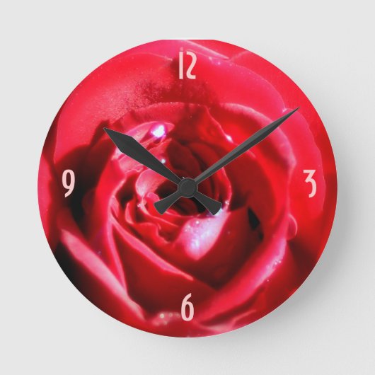 Rose Runde Wanduhr (Vorderseite)