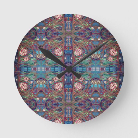 Rose Runde Wanduhr (Vorderseite)