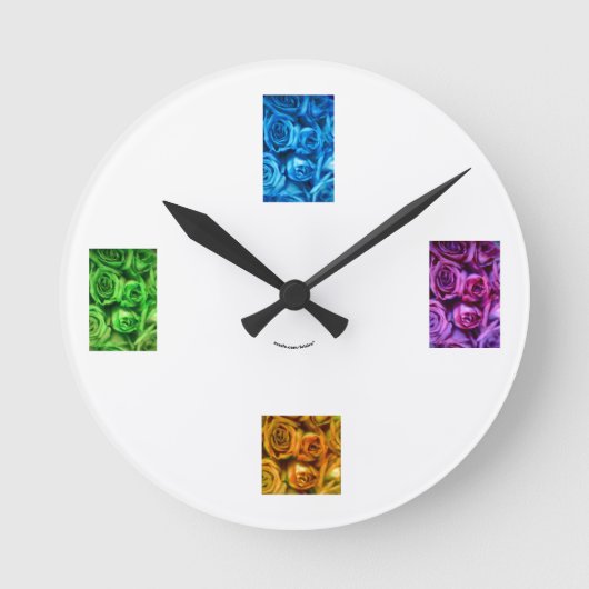 Rose Runde Wanduhr (Vorderseite)