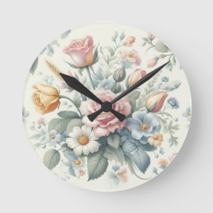 Rose Runde Wanduhr