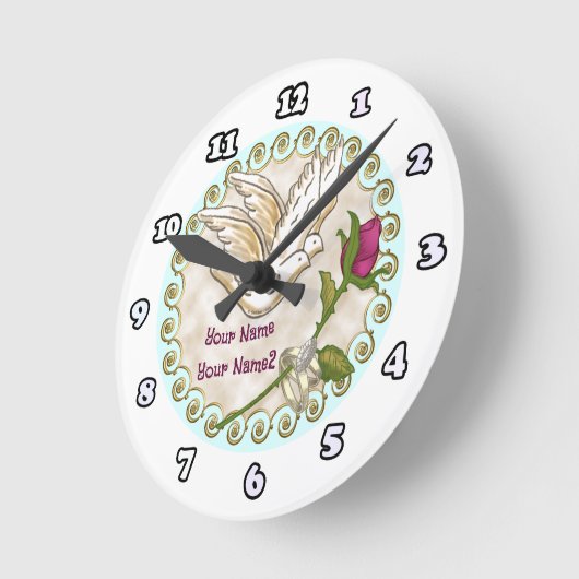 Rose Runde Wanduhr (Winkel)