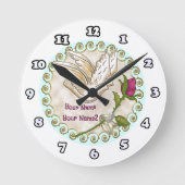 Rose Runde Wanduhr (Vorderseite)