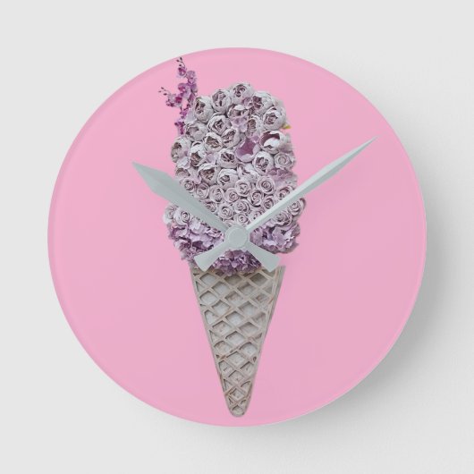 Rose Runde Wanduhr (Vorderseite)