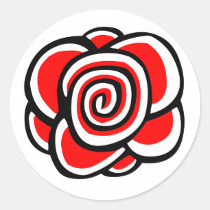 Rose Runder Aufkleber