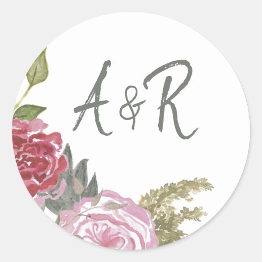 Rose Runder Aufkleber (Vorderseite)