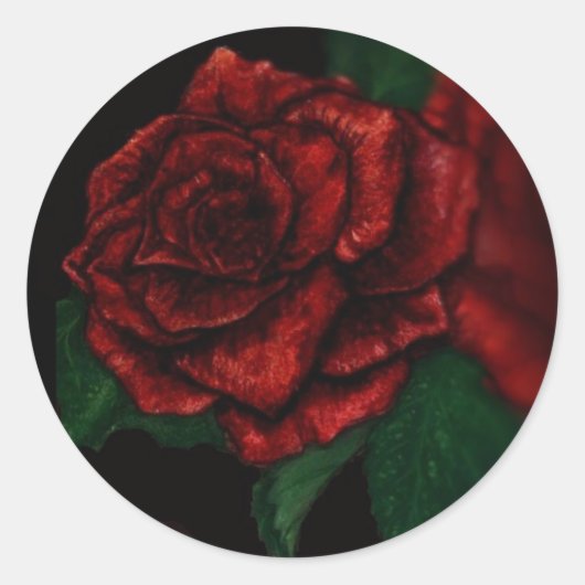 Rose Runder Aufkleber (Vorderseite)