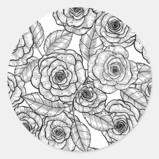 Rose Runder Aufkleber (Vorderseite)
