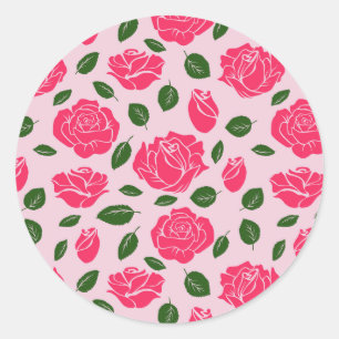 Rose runder aufkleber