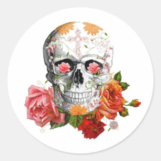 Rose Runder Aufkleber (Vorderseite)