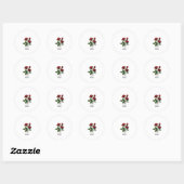 Rose Runder Aufkleber (Blatt)