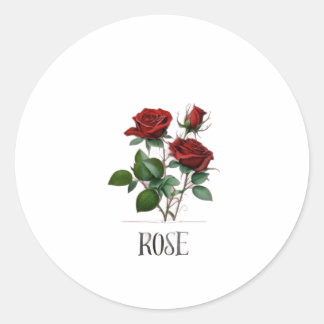 Rose Runder Aufkleber