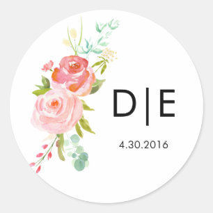 Rose Runder Aufkleber