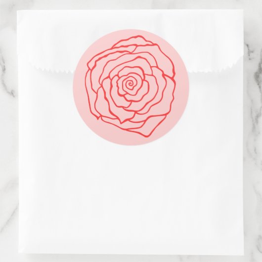 Rose Runder Aufkleber (Tasche)