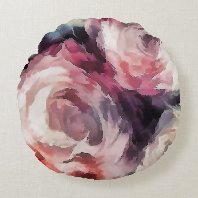 Rose Rundes Kissen (Vorderseite)