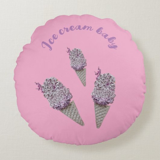 Rose Rundes Kissen (Vorderseite)