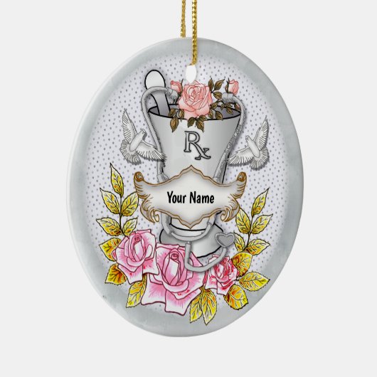 Rose RX Mortar Pestle Keramik Ornament (Rechts)