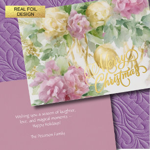 Rose Satin Ribbon Evergreen Mauve Creme Weihnachte