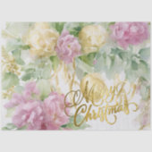 Rose Satin Ribbon Evergreen Mauve Creme Weihnachte Seidenpapier (Vorderseite)