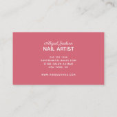 Rose Satin Splash zerkleinerte Nägel mit "Name" Visitenkarte (Rückseite)