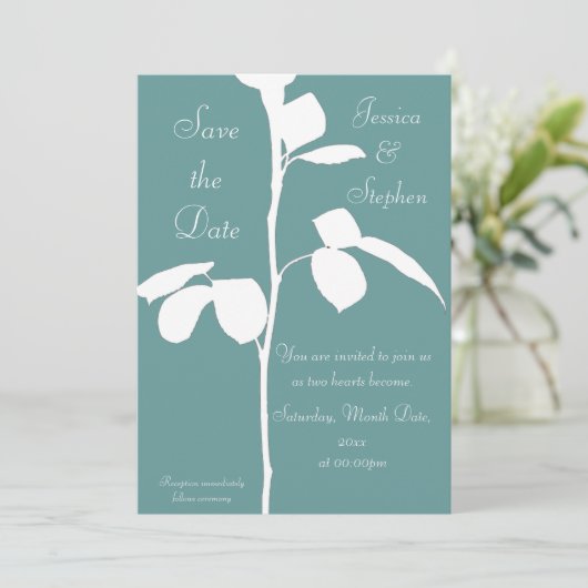 Rose Save The Date (Stehend Vorderseite)