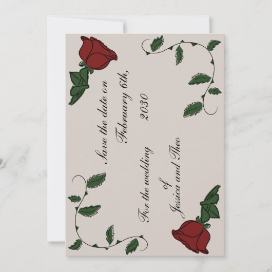 Rose Save the Date (Vorderseite)