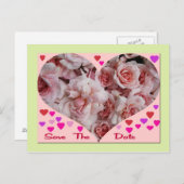 Rose Save the Date Postkarte (Vorne/Hinten)