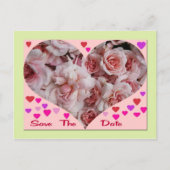 Rose Save the Date Postkarte (Vorderseite)