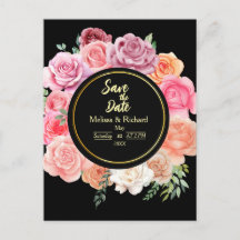 Rose Save the Date Postkarte Einladung