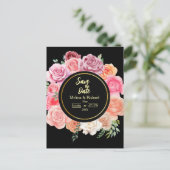 Rose Save the Date Postkarte Einladung (Stehend Vorderseite)