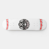 Rose-Schädel Skateboard (Horizontal)