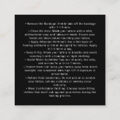 Rose Schädeltätowierung Aftercare Instructions Sti Quadratische Visitenkarte (Rückseite)