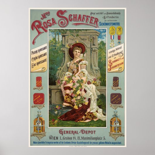 Rose Schaffer Austria Vintage Poster 1890er (Vorne)