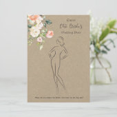 Rose schätzen Brautparty Game Dress Einladung (Stehend Vorderseite)