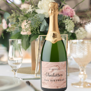 Rose Schaumweinetikett