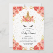 Rose, schläfrig, virtuelle Babydusche Einladung (Vorderseite)