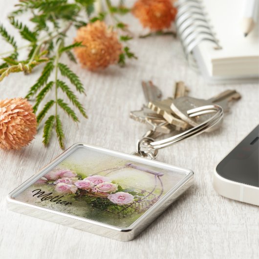 Rose Schlüsselanhänger (Seite)