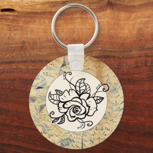 Rose Schlüsselanhänger (Vorderseite)