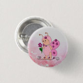 Rose Schmetterling Button (Vorne & Hinten)